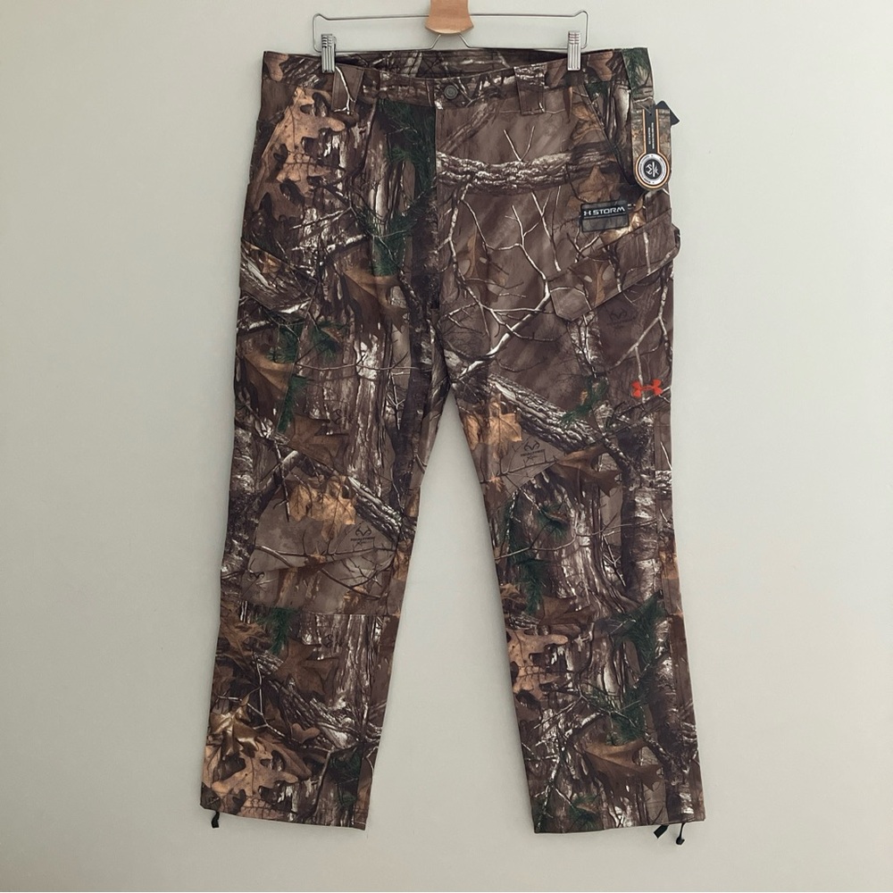 NWT Under Armour Storm Realtree Camouflage Cargo Pants Mens 40x32 Hunting